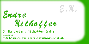 endre milhoffer business card